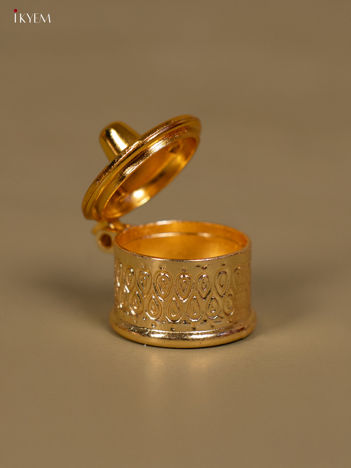 Gold Plated Kumkum Box - 2 Inch - KB11114