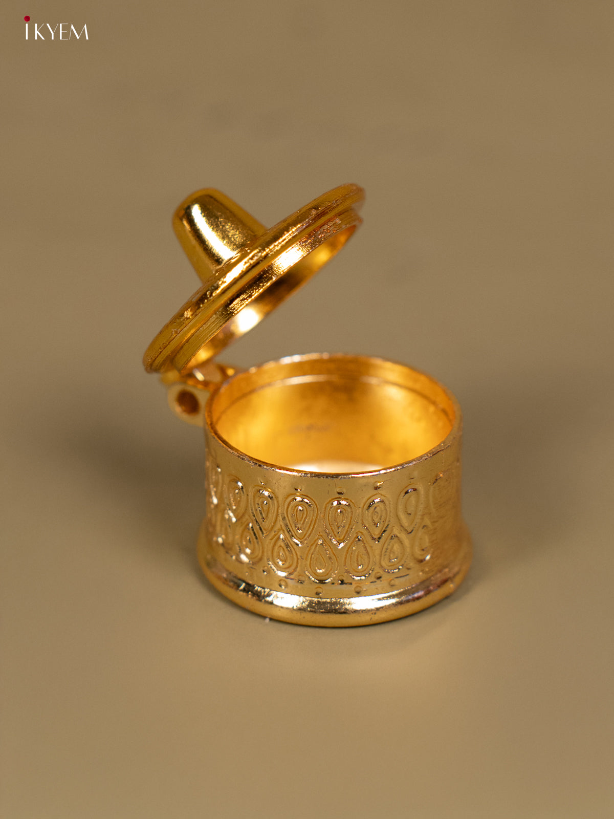 Gold Plated Kumkum Box - 2 Inch - KB11114