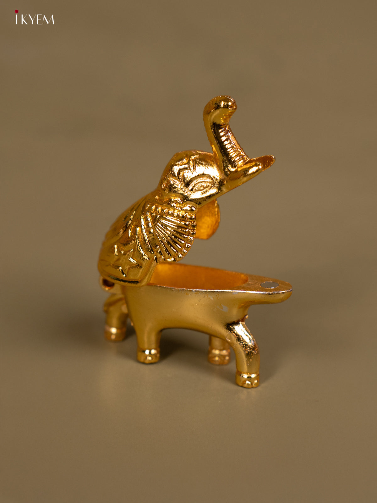 Gold Plated Elephant Kumkum Holder 2 Inch- KB11113