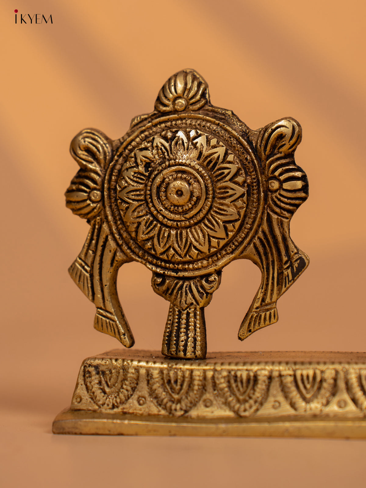 Brass Shank Chakra Naama Stand - Antique Finish - (4×8)- KB12112