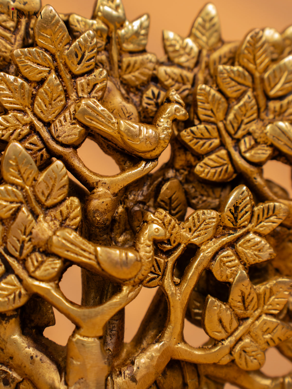 Brass Kalpavriksha Tree with Roots Antique Finish - 8 Inch - KB12111