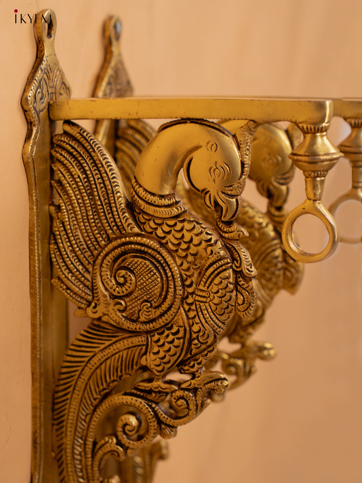 Brass Peacock Wall Bracket (Set of 2) - KB12113