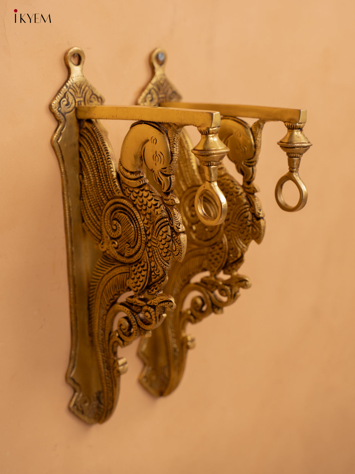 Brass Peacock Wall Bracket (Set of 2) - KB12113