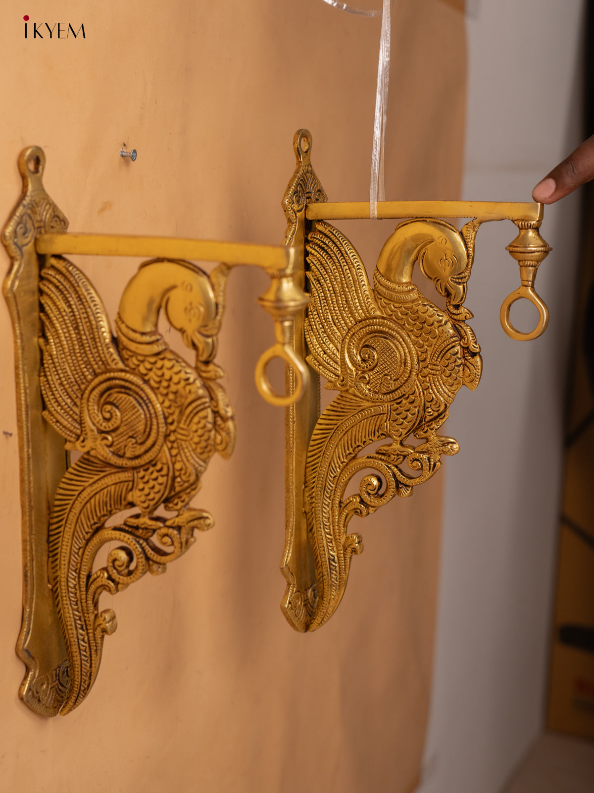 Brass Peacock Wall Bracket (Set of 2) - KB12113