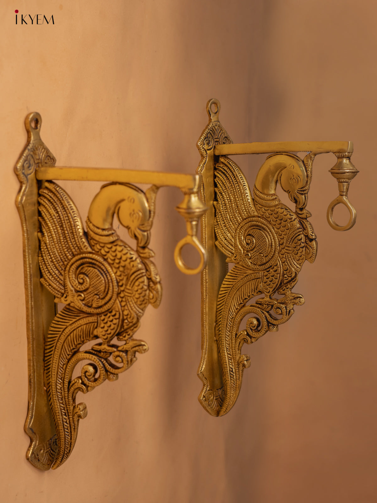 Brass Peacock Wall Bracket (Set of 2) - KB12113