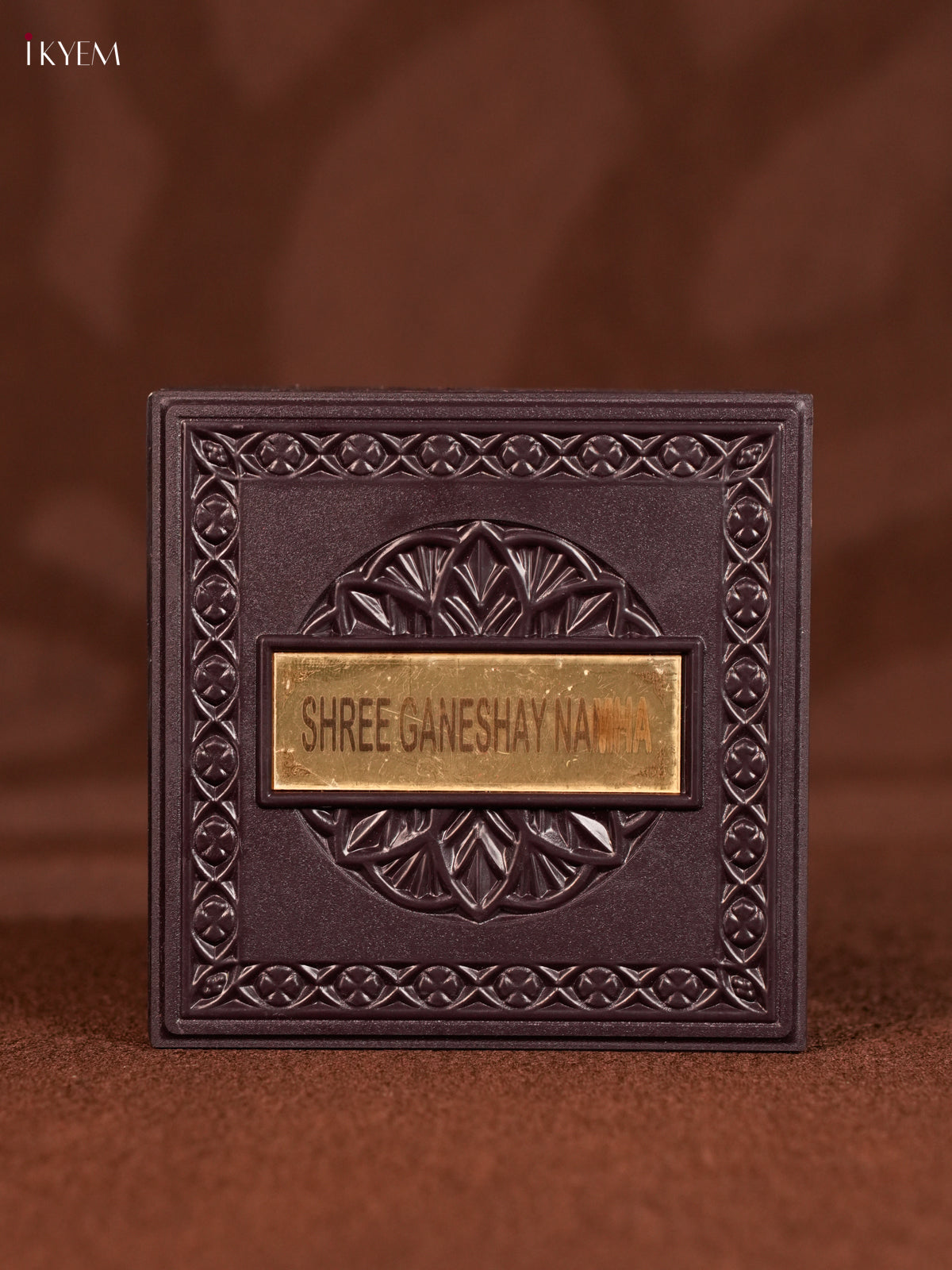 Dark Color Paduka Box With Ganesha's Picture & Footprints | return gifts