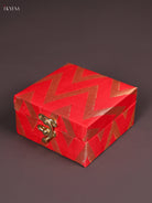 Dashing Red Chevron Printed Small Jewelry Box