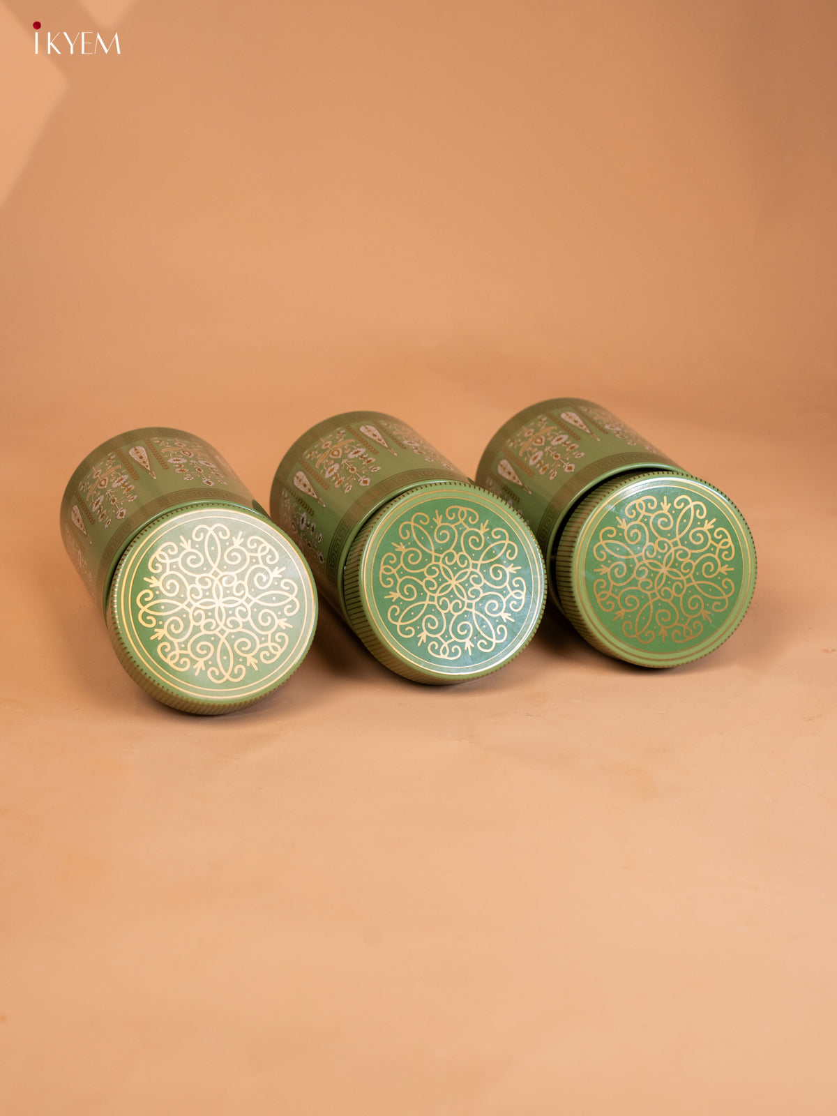 Digital Printed Green Dry Fruit Gift Hamper Box with 3 Small glass Jars 4