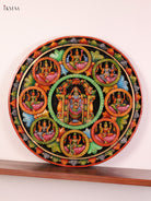 Divine Ashtalakshmi & Vishnu Wooden Hand Carved Wall Hanging 