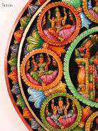 Divine Ashtalakshmi & Vishnu Wooden Hand Carved Wall Hanging 3