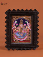 Divine Gajalakshmi Thanjavur Painting In Chettinad Frame 