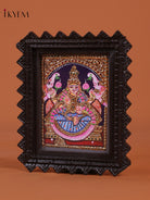 Divine Gajalakshmi Thanjavur Painting In Chettinad Frame 2
