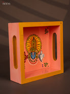 Divine Hand Painted Tirupati Lord Balaji Square Wooden Tray 