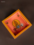 Divine Hand Painted Tirupati Lord Balaji Square Wooden Tray 3
