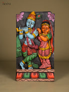 Divine Hand Painted Wooden Radha Krishna Wall Hanging 