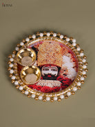 Divine Khatu Shyam Ji Printed Plate With Haldi kumkum holder 