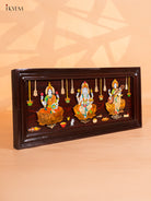 Divine Lakshmi Ganesha & Saraswathi Mysore Rosewood Inlay 3D Panel 4