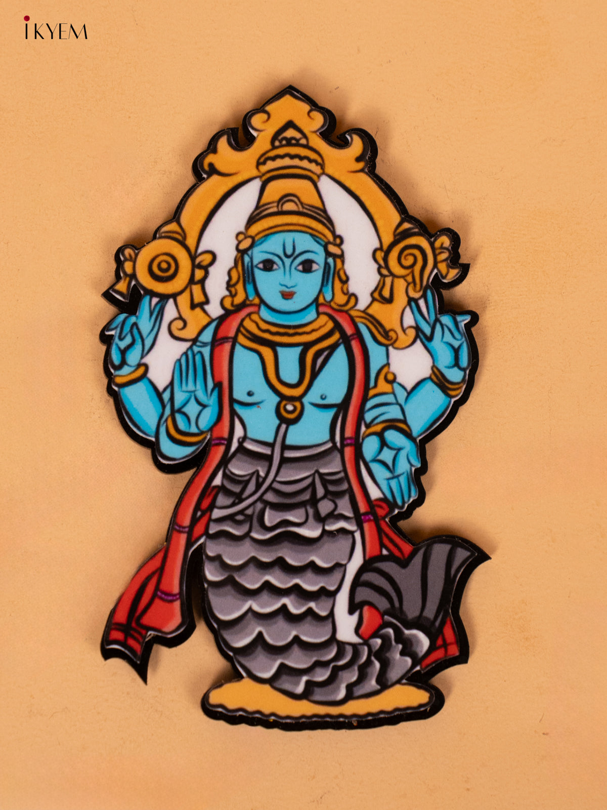Divine Lord Vishnu's Dasavatharam Printed Acrylic Fridge Magnet Set