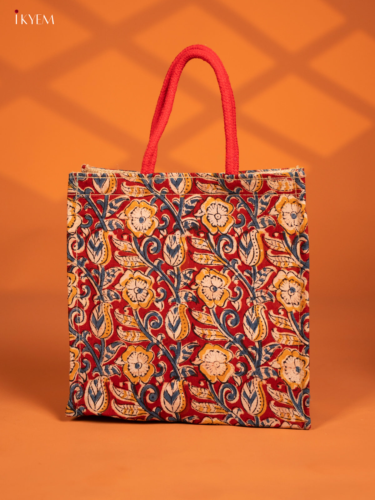  Eco-Friendly Handcrafted Red Kalamkari Jute Bags 
