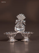 Elegant German Haldi Kumkum Holder With Peacock Design