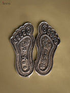 Elegant Goddess Lakshmi Paduka In German Silver