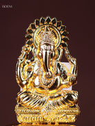 Elegant Gold Plated Shank Shaped Diya With Lord Ganesha Design 1