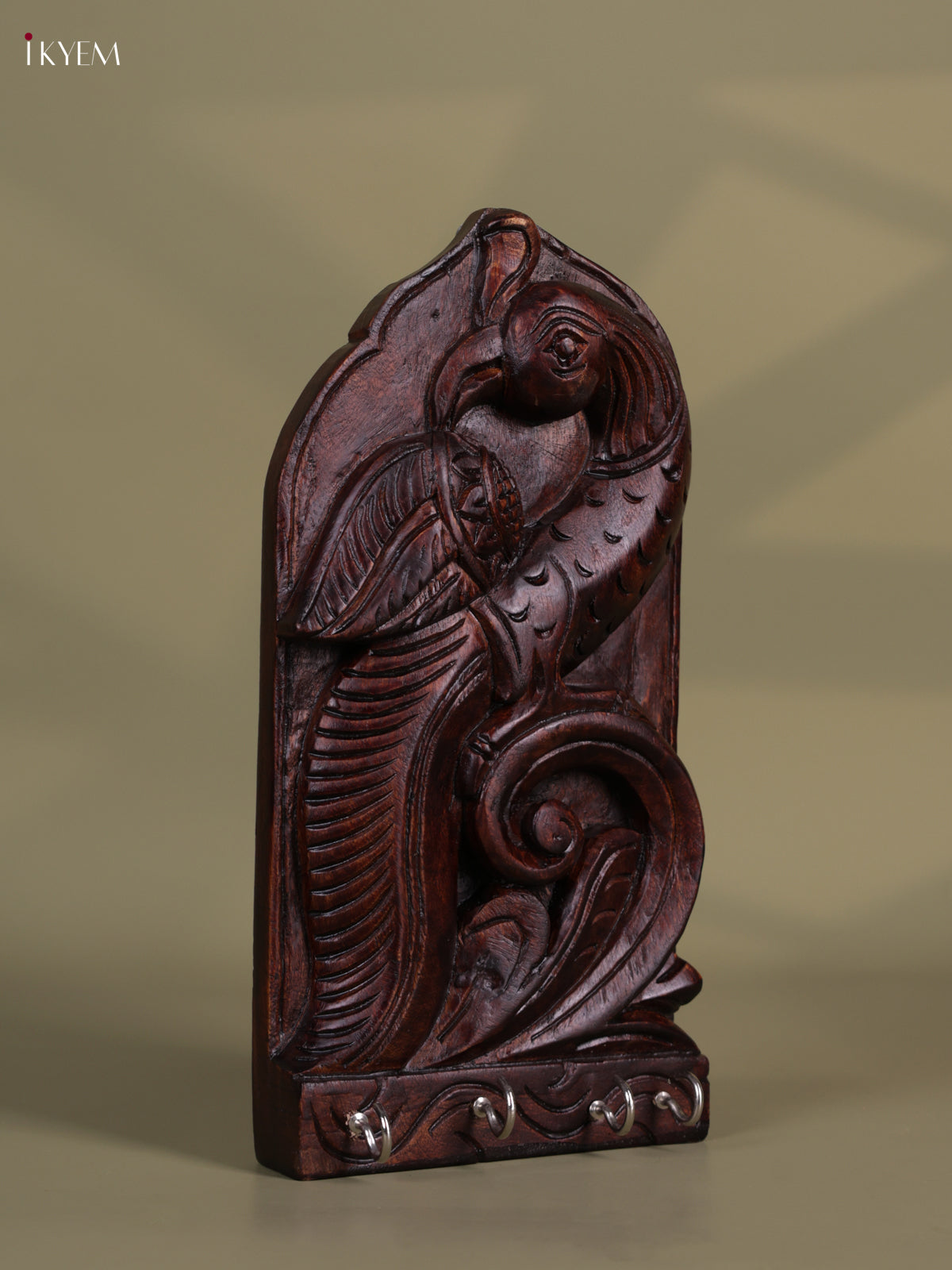 Elegant Hand Crafted Parrot Wooden Key Hanger 1