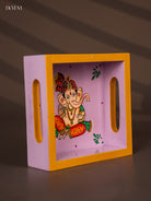 Elegant Hand Painted Lord Ganapathy Square Wooden Tray 