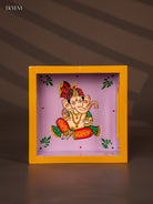 Elegant Hand Painted Lord Ganapathy Square Wooden Tray - (6x6) Inch 