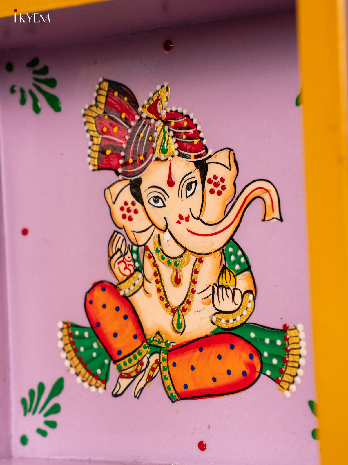 Elegant Hand Painted Lord Ganapathy Square Wooden Tray 1