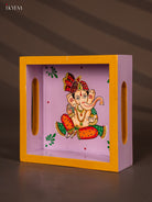 Elegant Hand Painted Lord Ganapathy Square Wooden Tray 2