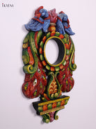 Elegant Hand Painted Peacock Wooden Mirror Panel 1