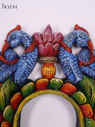 Elegant Hand Painted Peacock Wooden Mirror Panel 3
