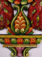Elegant Hand Painted Peacock Wooden Mirror Panel 4