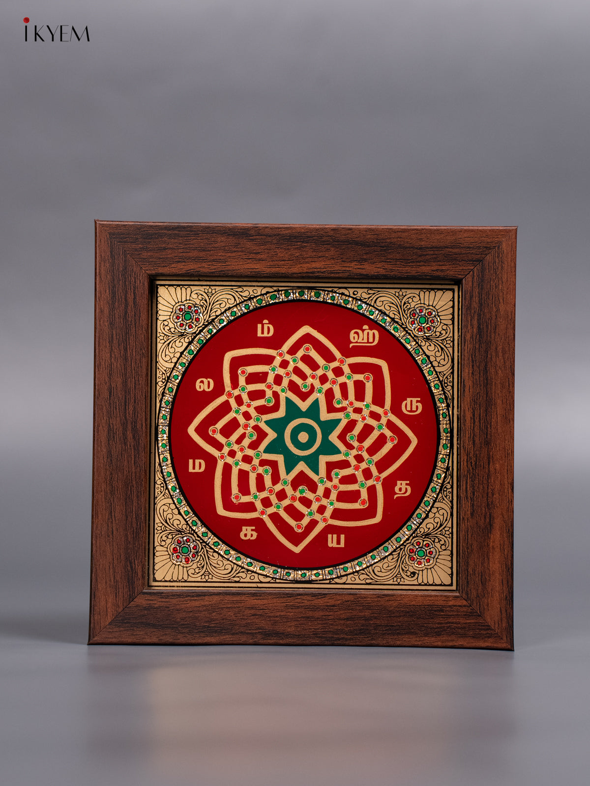 Elegant Maroon Hridaya Kamalam Reverse Glass Painting 1