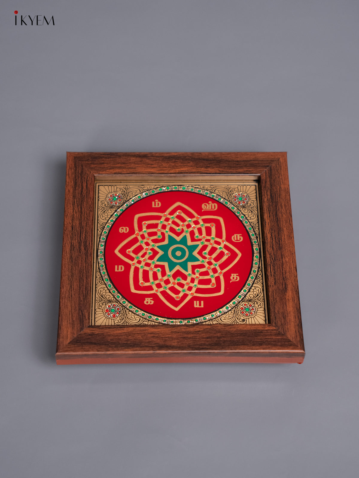 Elegant Maroon Hridaya Kamalam Reverse Glass Painting 2