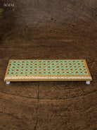 Elegant Pista Green Wooden Bajot With Meenakari Design 1