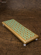 Elegant Pista Green Wooden Bajot With Meenakari Design 2
