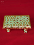 Elegant Pista Green Wooden Meenakari Manai 