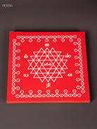 Elegant Red Aishwarya Kolam Wooden Square Kolam Manai 1