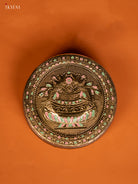 Elegant Round storage box With Meenakari kalasam Design
