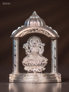 Elegant Silver Plated Goddess Lakshmi In Temple Frame 