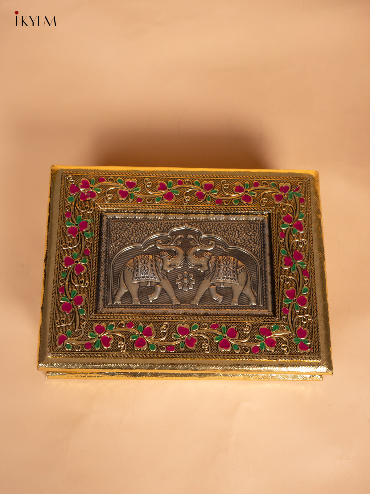 Elephant Design Printed Dry Fruit Box - (7x9) Inches 1