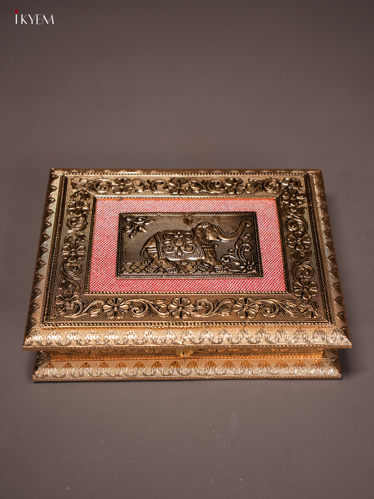 Elephant Printed Rich Dry Fruit Box with 4 Compartment - 9x7 Inch