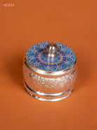 Ethnic Rangoli Designed Kumkum Holder in German Silver 