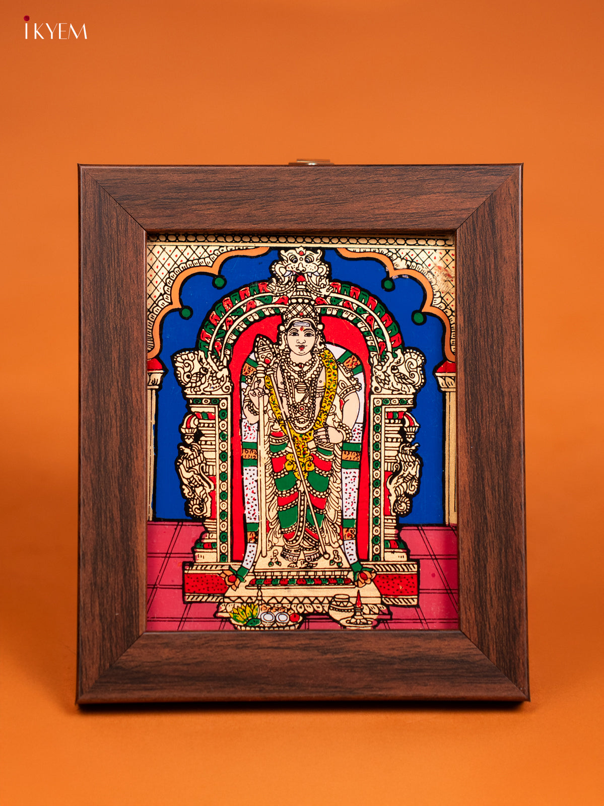 Ethnic Reverse Glass Painted Lord Murugan Wall Hanging Frame 3