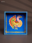 Exotic Wooden Hand painted Blue Tray With Annapakshi 1