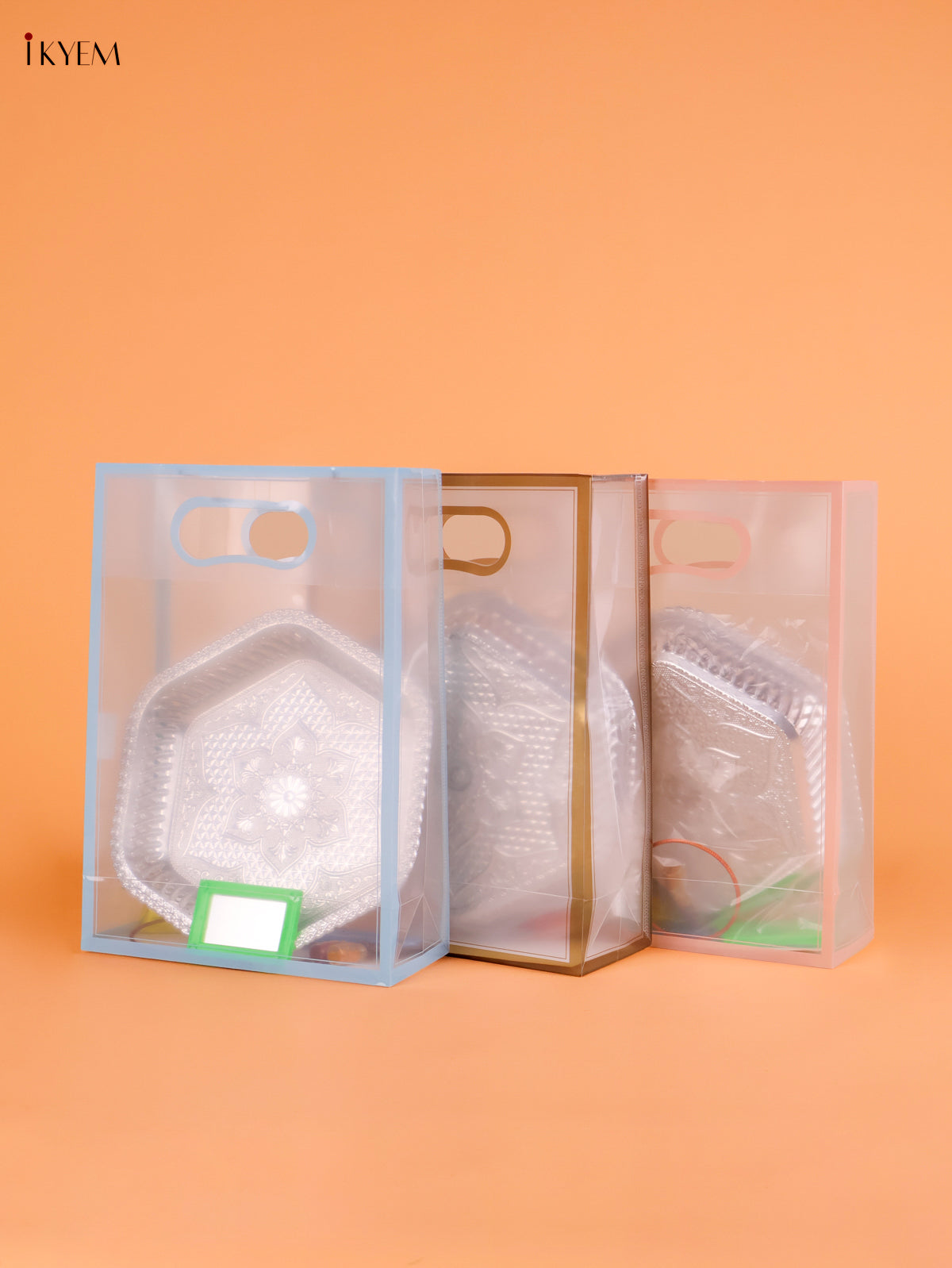 Exquisite Embossed Silver Plate Festive Gift Combo In A Transparent Bag