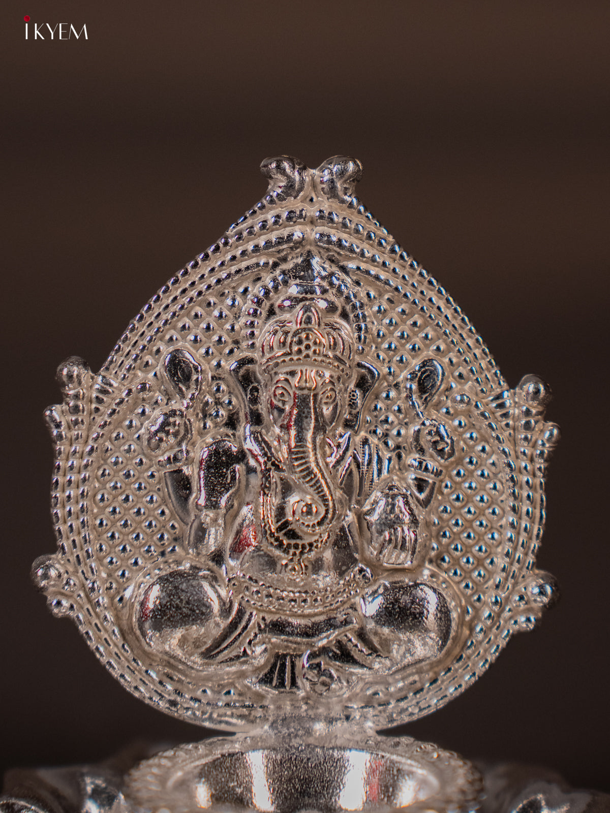 Exquisite German Silver Ganesha Oil Lamp With Lotus Shaped Plate 1