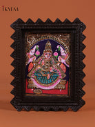 Exquisite Goddess Gajalakshmi Tanjore Painting With Chettinad Frame 
